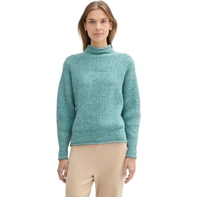 1043959 TOM TAILOR Denim Sweter damski, 36126 Pacific Teal Melange, XXL 1043959 TOM TAILOR Denim Sweter damski, 36126 Pacific Teal Melange, XXL