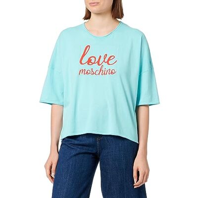 W S M57 10 X 1472 Love Moschino Damski top oversize, z krótkim rękawem, turkusowy, rozmiar 42 (DE), turkusowy, 42 W S M57 10 X 1472 Love Moschino Damski top oversize, z krótkim rękawem, turkusowy, rozmiar 42 (DE), turkusowy, 42