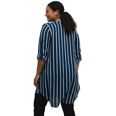 10580625 Kaffe Curve Plus Size Damska Koszula Sukienka Tunic Długie Rękawy Knee-Długość, Legion Blue/Chalk Stripe, 40/du?y rozmiar 10580625 Kaffe Curve Plus Size Damska Koszula Sukienka Tunic Długie Rękawy Knee-Długość, Legion Blue/Chalk Stripe, 40/du?y rozmiar