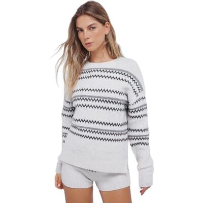 1332624 Springfield Jaquard AOP Sweater, brązowy, XL damski 1332624 Springfield Jaquard AOP Sweater, brązowy, XL damski