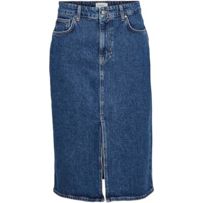 23044069 Object Damska spódnica Objellen Mw Midi Denim Skirt Noos, niebieski (medium blue denim), S 23044069 Object Damska spódnica Objellen Mw Midi Denim Skirt Noos, niebieski (medium blue denim), S