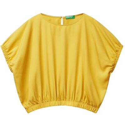 5NPHDQ0C6 United Colors of Benetton Bluzka, Żółty, XXS 5NPHDQ0C6 United Colors of Benetton Bluzka, Żółty, XXS