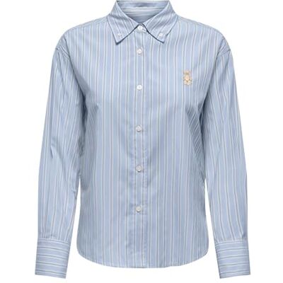 15370801-4983443 Onlelara L/S Emb Shirt WVN, Cashmere Blue, S 15370801-4983443 Onlelara L/S Emb Shirt WVN, Cashmere Blue, S