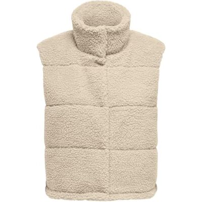 15320630 ONLY ONLSANDRA Teddy Waistcoat Life CC OTW kamizelka damska, szara, L, szary, L 15320630 ONLY ONLSANDRA Teddy Waistcoat Life CC OTW kamizelka damska, szara, L, szary, L