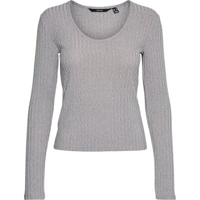 10317846 VERO MODA VMBRITT LS 2-Way Top GA JRS Boo, jasnoszary melanżowy, M 10317846 VERO MODA VMBRITT LS 2-Way Top GA JRS Boo, jasnoszary melanżowy, M