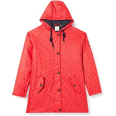 191162 Ankerglut Damen Friesennerz Regenmantel Regenjacke Mit Kapuze Gefüttert Wasserdicht Wetterfest Übergangsjacke #Ankerglutwolke Kurtka przeciwdeszczowa damska, Czerwona, 46 191162 Ankerglut Damen Friesennerz Regenmantel Regenjacke Mit Kapuze Gefüttert Wasserdicht Wetterfest Übergangsjacke #Ankerglutwolke Kurtka przeciwdeszczowa damska, Czerwona, 46