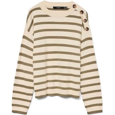 10310474-4797898 VERO MODA Vmsaba Ls O-Neck Button sweter Ga Noos, brzoza, L 10310474-4797898 VERO MODA Vmsaba Ls O-Neck Button sweter Ga Noos, brzoza, L