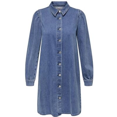 15345570-4724084 Onlalma L/S Dress DNM Cro, niebieski (medium blue denim), S 15345570-4724084 Onlalma L/S Dress DNM Cro, niebieski (medium blue denim), S