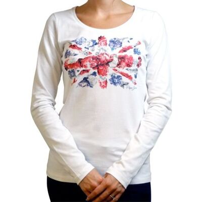 PL502381-800 Pepe Jeans Damska koszulka różowa, biały, S PL502381-800 Pepe Jeans Damska koszulka różowa, biały, S