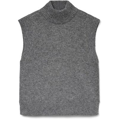 10334883-4834342 Vmwow Sl Highneck Vest, Medium Grey Melange, M 10334883-4834342 Vmwow Sl Highneck Vest, Medium Grey Melange, M