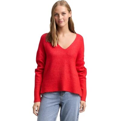 1047879 TOM TAILOR Denim Sweter damski, 12880 Brilliant Red, M 1047879 TOM TAILOR Denim Sweter damski, 12880 Brilliant Red, M