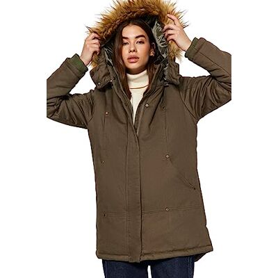 TWOAW24KB00056 Trendyol FeMan Regular Fit Parka Hood Woven Coat, khaki, 36, Khaki, 34 TWOAW24KB00056 Trendyol FeMan Regular Fit Parka Hood Woven Coat, khaki, 36, Khaki, 34