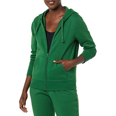 WAE50008FL18-PBP89-Small Amazon Essentials Women's Bluza z kapturem z polaru French Terry na zamek błyskawiczny (dostępna w wersji Plus Size), Zielony, S WAE50008FL18-PBP89-Small Amazon Essentials Women's Bluza z kapturem z polaru French Terry na zamek błyskawiczny (dostępna w wersji Plus Size), Zielony, S