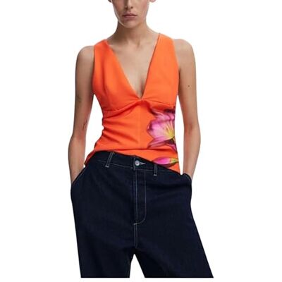 25SWBW097002XL Desigual Bluzka_fobos koszulka damska, Pomarańczowy, XL 25SWBW097002XL Desigual Bluzka_fobos koszulka damska, Pomarańczowy, XL