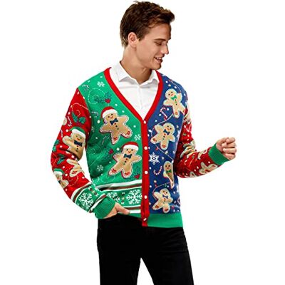 C-XJ-19029-MA-XXXL-UK05 Unisex męska świąteczna bluza z kapturem zabawny brzydki renifer Mikołaj elf nowość choinka damski prezent sweter, Piernikowe skały, 3XL C-XJ-19029-MA-XXXL-UK05 Unisex męska świąteczna bluza z kapturem zabawny brzydki renifer Mikołaj elf nowość choinka damski prezent sweter, Piernikowe skały, 3XL