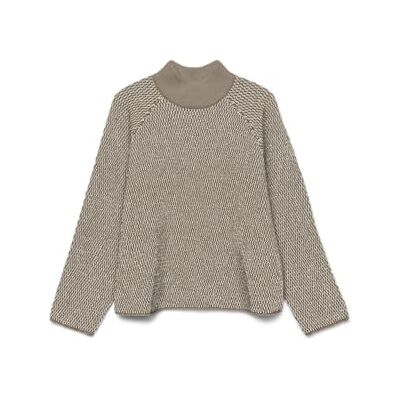 10331573-4860757 VERO MODA Vmfelize Ls High Neck sweter Boo, silver mink, L 10331573-4860757 VERO MODA Vmfelize Ls High Neck sweter Boo, silver mink, L