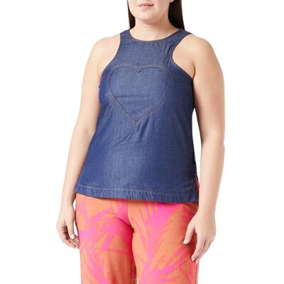 W C E69 00 T 174A Love Moschino Women's Sleeveless Halter TOP, niebieski, 42, niebieski, 42 W C E69 00 T 174A Love Moschino Women's Sleeveless Halter TOP, niebieski, 42, niebieski, 42