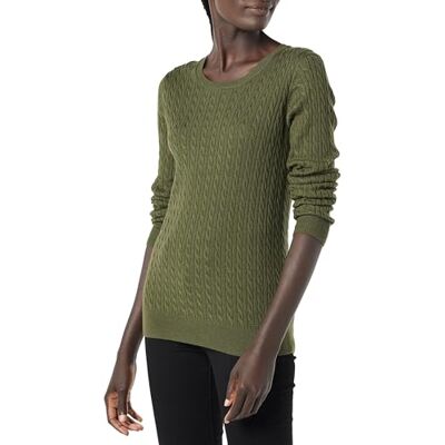 AE1896258-Ogreen-XX-Large Amazon Essentials Damski lekki sweter z długim rękawem i okrągłym dekoltem (dostępny w dużych rozmiarach), oliwkowy, XXL AE1896258-Ogreen-XX-Large Amazon Essentials Damski lekki sweter z długim rękawem i okrągłym dekoltem (dostępny w dużych rozmiarach), oliwkowy, XXL