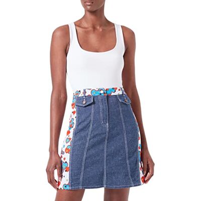 WGF1500 S3262 Love Moschino Indygo Linen Mieszanka Stretch Denim Szorty Damskie, Granatowy Denim, 40 WGF1500 S3262 Love Moschino Indygo Linen Mieszanka Stretch Denim Szorty Damskie, Granatowy Denim, 40