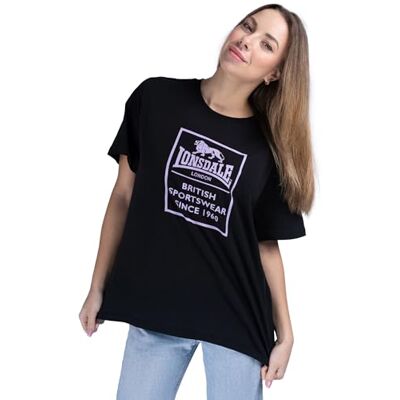 117256_1056_S Lonsdale Women's RAMSCRAIGS T-Shirt, czarny/fioletowy, S 117256_1056_S Lonsdale Women's RAMSCRAIGS T-Shirt, czarny/fioletowy, S