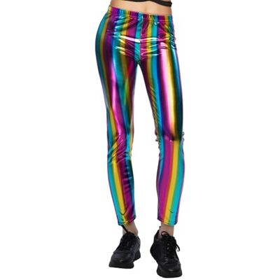 Boland Metaliczne legginsy na karnawał, festiwal, imprezę tematyczną lub na co dzień, błyszczące elastyczne spodnie do kostiumów, lata 80. Boland Metaliczne legginsy na karnawał, festiwal, imprezę tematyczną lub na co dzień, błyszczące elastyczne spodnie do kostiumów, lata 80.