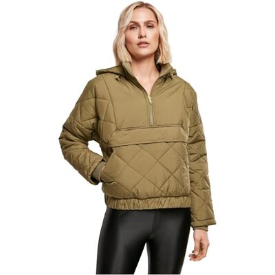 TB4555 Urban Classics Damska kurtka oversized Diamond Quilted Pull Over Jacket, Tiniolive, XS TB4555 Urban Classics Damska kurtka oversized Diamond Quilted Pull Over Jacket, Tiniolive, XS