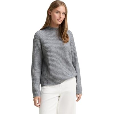 1047895 TOM TAILOR Denim Sweter damski, 10658 Cement Grey Mélange, XL 1047895 TOM TAILOR Denim Sweter damski, 10658 Cement Grey Mélange, XL