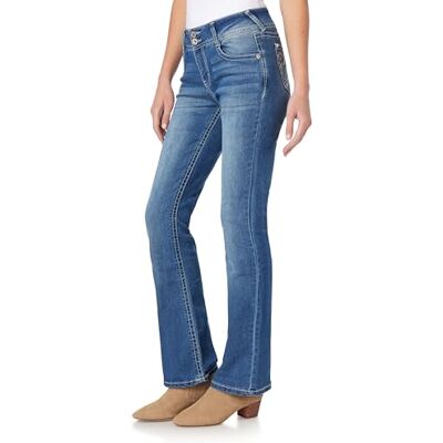 WFM12904B-Z339-5 WallFlower Damskie jeansy Luscious Curvy Bootcut Mid-Rise Bling Insta Stretch Juniors (Standard i Plus), Ellery, 5 WFM12904B-Z339-5 WallFlower Damskie jeansy Luscious Curvy Bootcut Mid-Rise Bling Insta Stretch Juniors (Standard i Plus), Ellery, 5