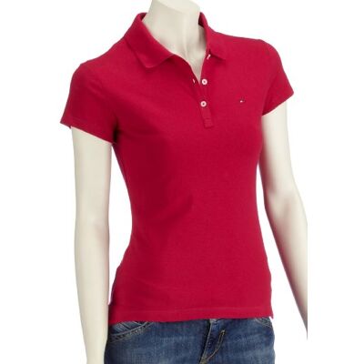 Tommy Hilfiger STR PQ Polo FTTD S/S 1M50237702 damski T-shirt, czerwony, 34 Tommy Hilfiger STR PQ Polo FTTD S/S 1M50237702 damski T-shirt, czerwony, 34