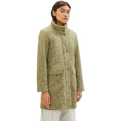 1037586 TOM TAILOR Denim Damski płaszcz Boucle ze stójką, 32507 Dark Pear Green Melange, XXL 1037586 TOM TAILOR Denim Damski płaszcz Boucle ze stójką, 32507 Dark Pear Green Melange, XXL
