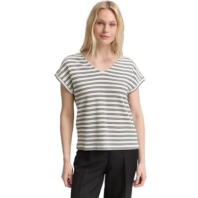 1046411 TOM TAILOR Damska koszulka z wzorem w paski, 37997 Offwhite Navy Structure, XS 1046411 TOM TAILOR Damska koszulka z wzorem w paski, 37997 Offwhite Navy Structure, XS