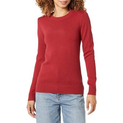 AE18913114-GCH36-XX-Large Amazon Essentials Damski sweter z okrągłym dekoltem w 100% z bawełny (dostępny w dużych rozmiarach), ciemnoczerwony, XXL AE18913114-GCH36-XX-Large Amazon Essentials Damski sweter z okrągłym dekoltem w 100% z bawełny (dostępny w dużych rozmiarach), ciemnoczerwony, XXL