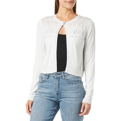 YHNG4 Naf Naf Mlilou Bolero Sweter damski, Ecru, L YHNG4 Naf Naf Mlilou Bolero Sweter damski, Ecru, L