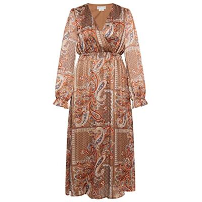 10526494-LY02 LYNNEA Damska sukienka maxi z nadrukiem Paisley , brązowa, wielokolorowa, XXL, Sukienka maxi z nadrukiem paisley, XXL 10526494-LY02 LYNNEA Damska sukienka maxi z nadrukiem Paisley , brązowa, wielokolorowa, XXL, Sukienka maxi z nadrukiem paisley, XXL