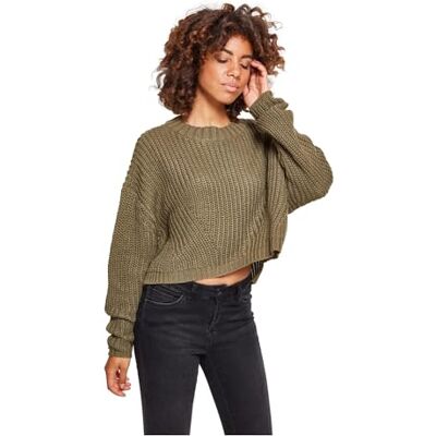 TB2359-00176 Urban Classics Ladies Wide Oversize Sweater Bluza Kobiety , olive , M TB2359-00176 Urban Classics Ladies Wide Oversize Sweater Bluza Kobiety , olive , M