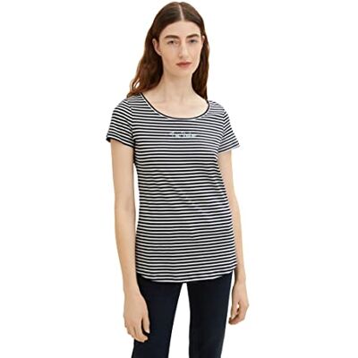 1036192 TOM TAILOR Damski T-shirt , 29220 Navy Stripes, L 1036192 TOM TAILOR Damski T-shirt , 29220 Navy Stripes, L