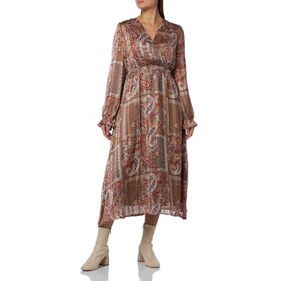 10526494 usha Damska sukienka maxi z nadrukiem Paisley , brązowa, wielokolorowa, M, Brązowy, wielokolorowy., M 10526494 usha Damska sukienka maxi z nadrukiem Paisley , brązowa, wielokolorowa, M, Brązowy, wielokolorowy., M