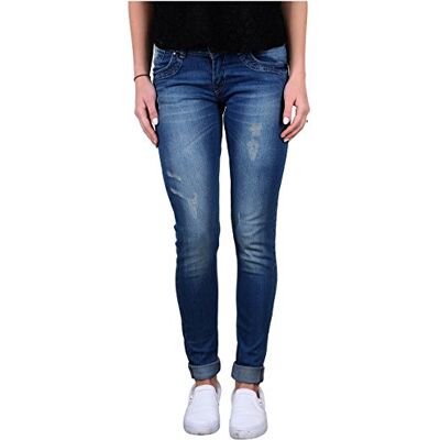 TE-D-JEA002-Blau Toni Ellen Damskie spodnie jeansowe Blue Stoned Style, niebieski (niebieski), 29W / 30L TE-D-JEA002-Blau Toni Ellen Damskie spodnie jeansowe Blue Stoned Style, niebieski (niebieski), 29W / 30L