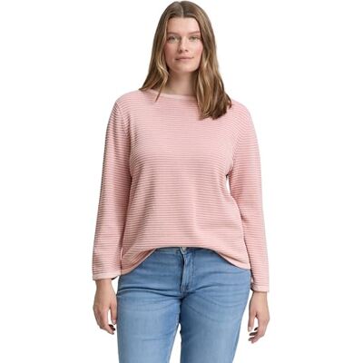 1048386 TOM TAILOR Damski sweter , 38706-Rose Bubble Knit Stripe, 20, 38706 Róża Bubble Dzianinowy Pasek, 46 1048386 TOM TAILOR Damski sweter , 38706-Rose Bubble Knit Stripe, 20, 38706 Róża Bubble Dzianinowy Pasek, 46