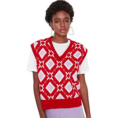 8683047427225 TRENDYOL Damska bluza żakardowa, Brick, M, Brick, M 8683047427225 TRENDYOL Damska bluza żakardowa, Brick, M, Brick, M