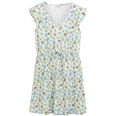1046638 TOM TAILOR Denim Damska sukienka mini ze wzorem, 37809 biało-zielono-niebieski nadruk kwiatowy, S 1046638 TOM TAILOR Denim Damska sukienka mini ze wzorem, 37809 biało-zielono-niebieski nadruk kwiatowy, S