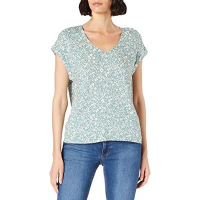 1024993 TOM TAILOR Denim Damski Wzorzysta bluzka krótka , 26501 Mineral Blue Flower Print, XL 1024993 TOM TAILOR Denim Damski Wzorzysta bluzka krótka , 26501 Mineral Blue Flower Print, XL