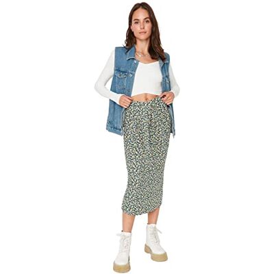 TWOAW23ET00145 TRENDYOL Women's damska spódnica ołówkowa midi Bodycon dzianina spódnica Skirt, Navy Blue, XL, Navy Blue, XL TWOAW23ET00145 TRENDYOL Women's damska spódnica ołówkowa midi Bodycon dzianina spódnica Skirt, Navy Blue, XL, Navy Blue, XL