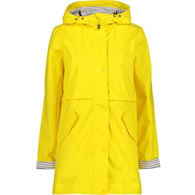 30X9736 CMP Damska kurtka przeciwdeszczowa ze stałym kapturem, Yellow, 52 30X9736 CMP Damska kurtka przeciwdeszczowa ze stałym kapturem, Yellow, 52