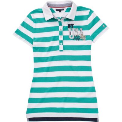 1H87610993 / JISELLE STP POLO SS Tommy Hilfiger Damska koszulka polo 1H87610993/ Jiselle STP Polo SS, Zielony (320 Bright Jade/Classic White), 42 1H87610993 / JISELLE STP POLO SS Tommy Hilfiger Damska koszulka polo 1H87610993/ Jiselle STP Polo SS, Zielony (320 Bright Jade/Classic White), 42