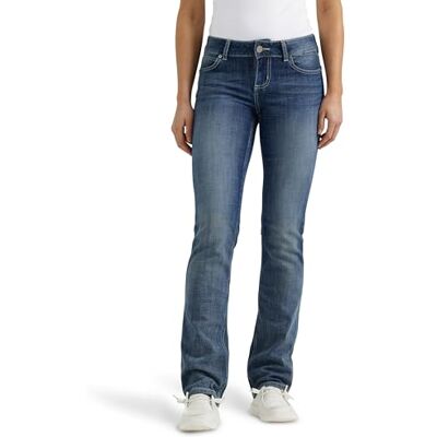 09MWTMS Wrangler Damskie dżinsy Mid Rise Bootcut, Ciemny b??kit indygo, 13W / 34L 09MWTMS Wrangler Damskie dżinsy Mid Rise Bootcut, Ciemny b??kit indygo, 13W / 34L