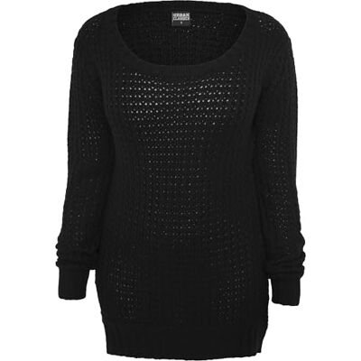 TB739-7 Urban Classics Ladies Long Wideneck Sweater Sweter pullover Kobiety , czarny (czarny 7) , S TB739-7 Urban Classics Ladies Long Wideneck Sweater Sweter pullover Kobiety , czarny (czarny 7) , S