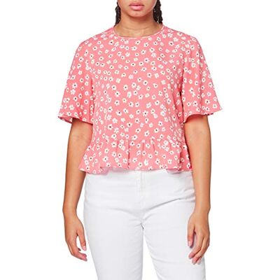 DW0DW08510 Tommy Jeans Damska koszulka Tjw z nadrukiem peplum, Rosa, XS DW0DW08510 Tommy Jeans Damska koszulka Tjw z nadrukiem peplum, Rosa, XS