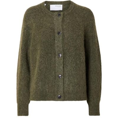 16074481 SELECTED FEMME BLACK Damski sweter Slflulu Ls Knit krótki kardigan B Noos, Kalamata/Detale: melanż, M 16074481 SELECTED FEMME BLACK Damski sweter Slflulu Ls Knit krótki kardigan B Noos, Kalamata/Detale: melanż, M