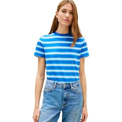 WW0WW486990BHXXS Tommy Hilfiger Damska koszulka Th Script Reg C-Nk Ss Ww0Ww47809, niebieska, XXS WW0WW486990BHXXS Tommy Hilfiger Damska koszulka Th Script Reg C-Nk Ss Ww0Ww47809, niebieska, XXS